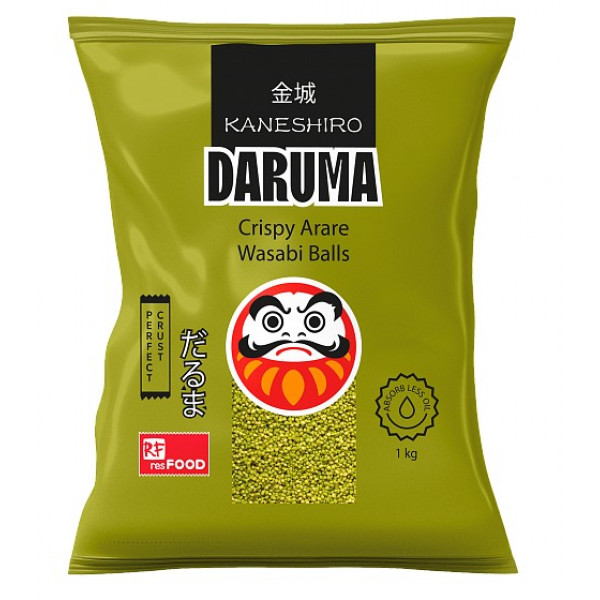 Шарики рисовые васаби 1кг/10шт crispy arare kaneshiro daruma